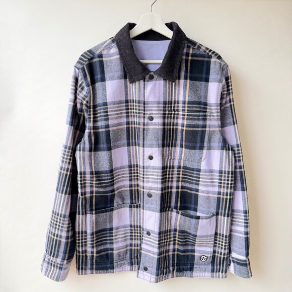 Vans x Anderson Paak Plaid Reversible Chore Jacket Men’s L/XL Purple Blue C36 - Picture 3 of 13